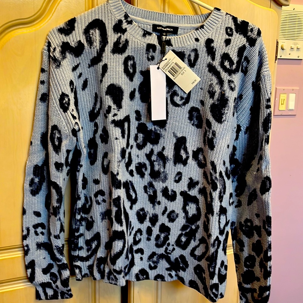 525 America cotton leopard sweater